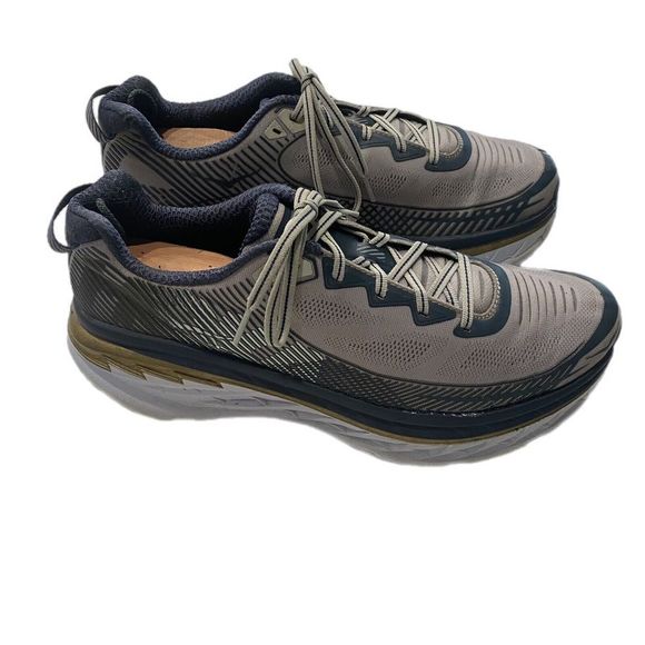 HOKA ONE ONE M Bondi 5 Gray Blue Gold Running Shoes Size 11 1014757 CGMN - Picture 5 of 10